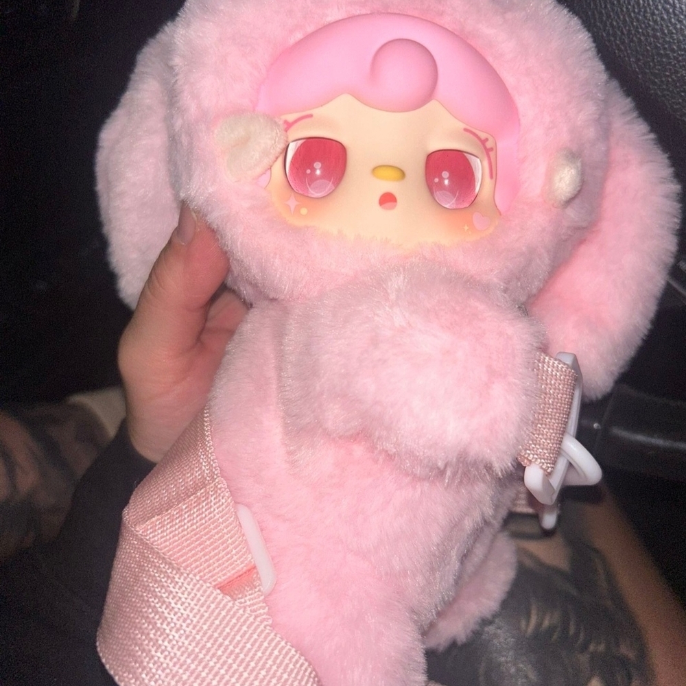 YOOKI Cute Pink Plush Doll with Strap